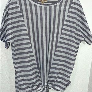Black and White Striped Knot Tee